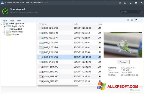 Screenshot USB Flash Drive Recovery para Windows XP