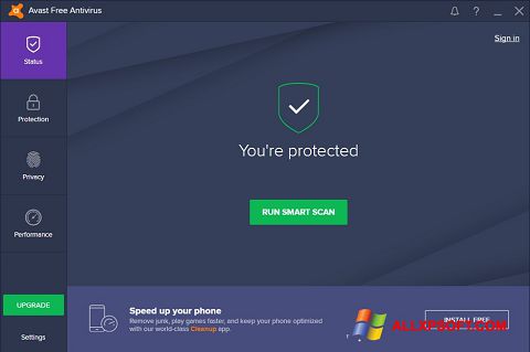 Screenshot Avast Free Antivirus para Windows XP