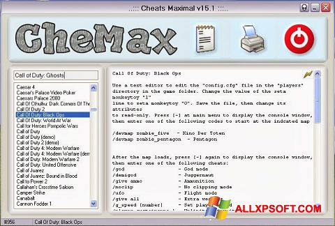 Screenshot CheMax para Windows XP