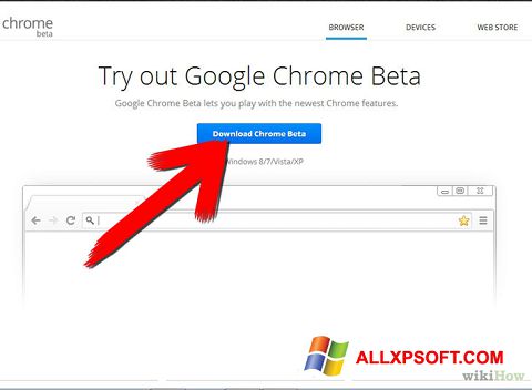 Screenshot Google Chrome Beta para Windows XP