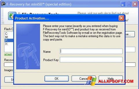Screenshot F-Recovery SD para Windows XP