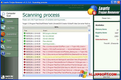 Screenshot Trojan Remover para Windows XP