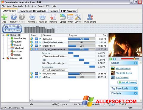 Screenshot Download Accelerator Plus para Windows XP