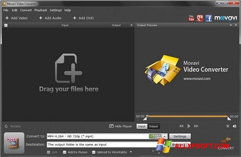 Screenshot Movavi Video Converter para Windows XP