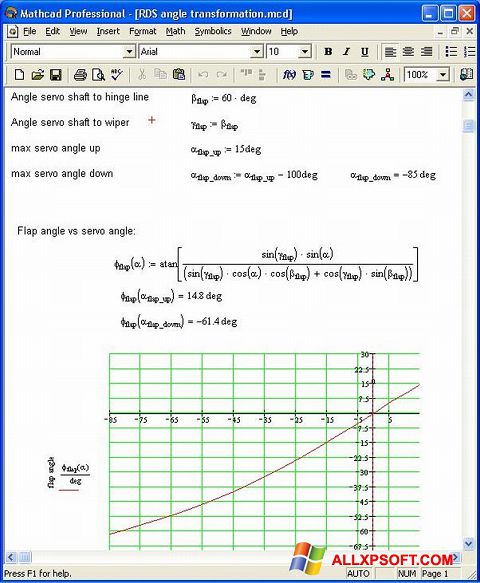 Screenshot MathCAD para Windows XP