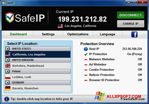 Screenshot SafeIP para Windows XP