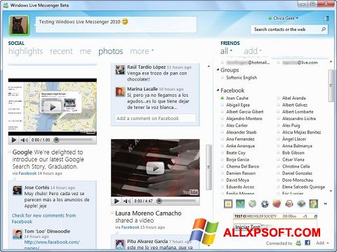 Screenshot Windows Live Messenger para Windows XP