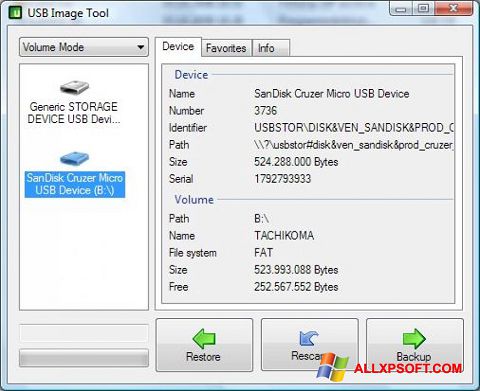 Screenshot USB Image Tool para Windows XP
