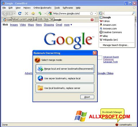 Screenshot CometBird para Windows XP