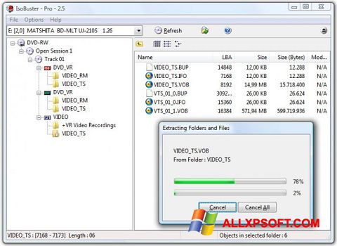 Screenshot IsoBuster para Windows XP