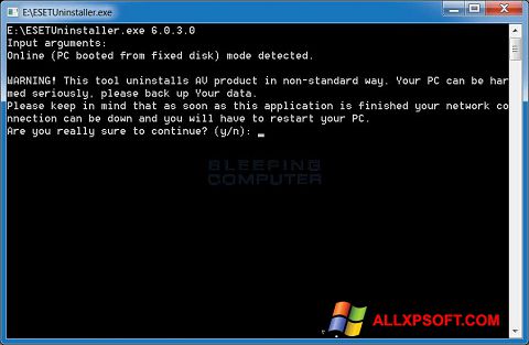 Screenshot ESET Uninstaller para Windows XP