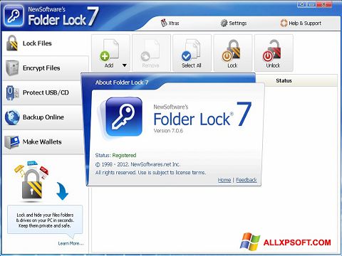 Screenshot Folder Lock para Windows XP