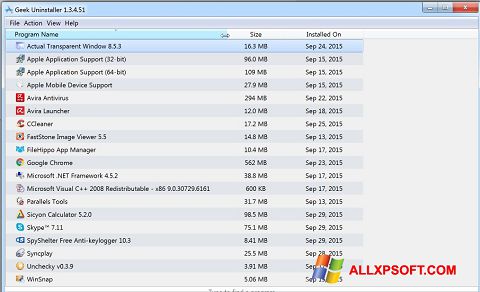 Screenshot Geek Uninstaller para Windows XP