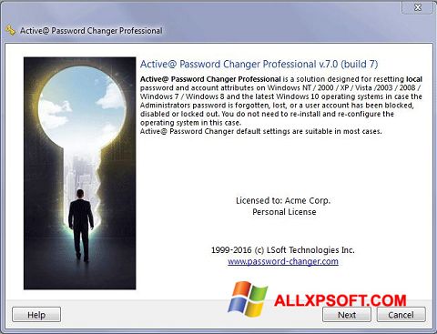 Screenshot Active Password Changer para Windows XP