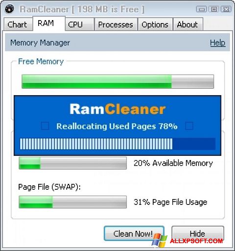 Screenshot RamCleaner para Windows XP
