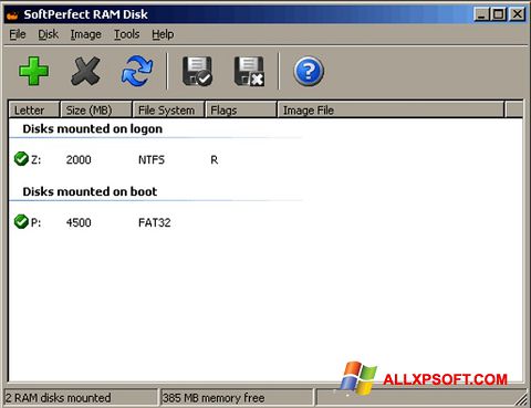 Screenshot SoftPerfect RAM Disk para Windows XP