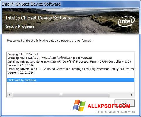Screenshot Intel Chipset Device Software para Windows XP