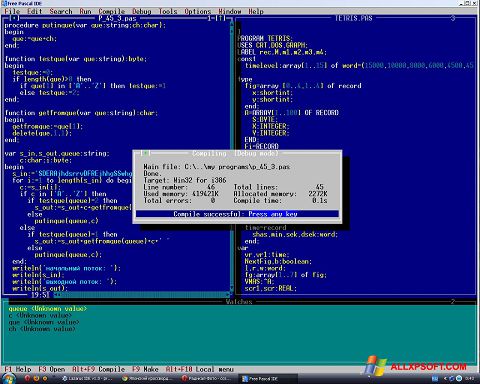 Screenshot Free Pascal para Windows XP