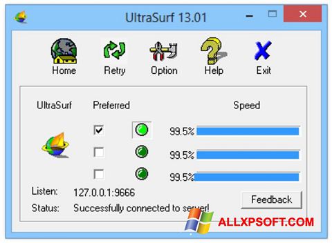 Screenshot UltraSurf para Windows XP