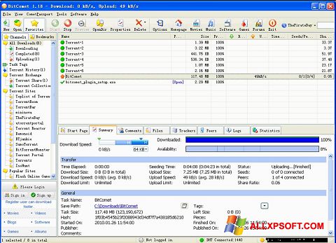 Screenshot BitComet para Windows XP