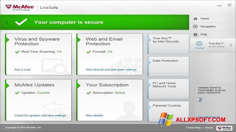 Screenshot McAfee LiveSafe para Windows XP