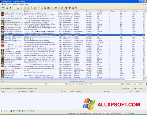 Screenshot StrongDC++ para Windows XP