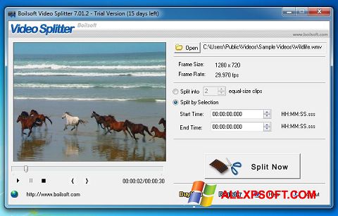 Screenshot Boilsoft Video Splitter para Windows XP