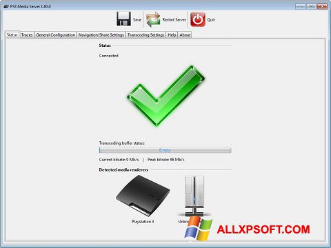 Screenshot PS3 Media Server para Windows XP