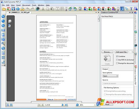 Screenshot Solid Converter PDF para Windows XP