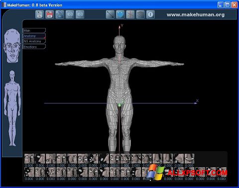 Screenshot MakeHuman para Windows XP