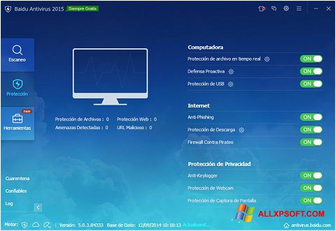 Screenshot Baidu Antivirus para Windows XP