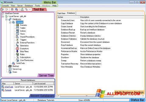 Screenshot InterBase para Windows XP