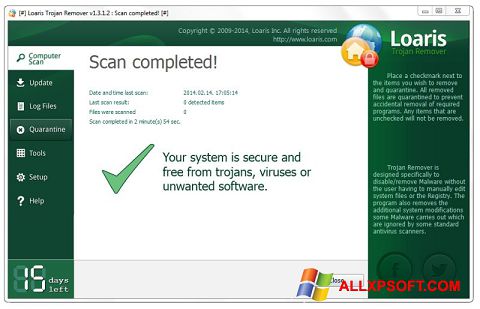 Screenshot Loaris Trojan Remover para Windows XP