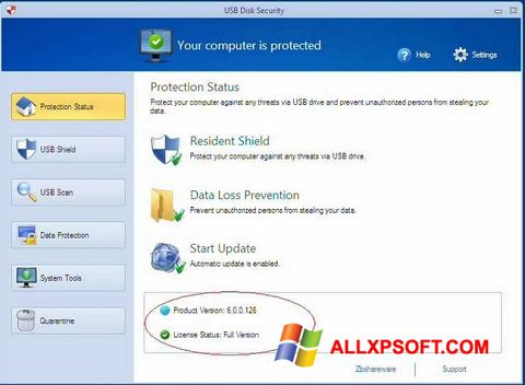 Screenshot USB Disk Security para Windows XP