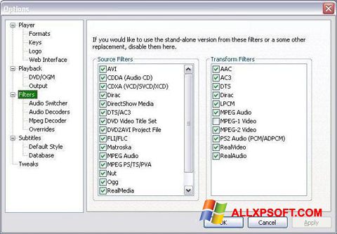 Screenshot VobSub para Windows XP