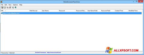 Screenshot WebBrowserPassView para Windows XP