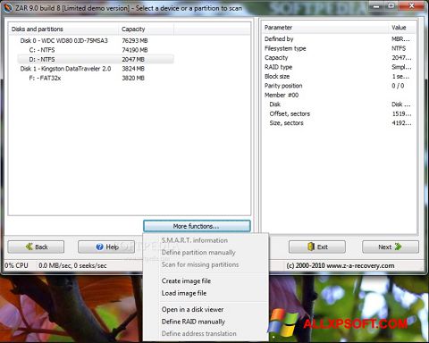 Screenshot Zero Assumption Recovery para Windows XP