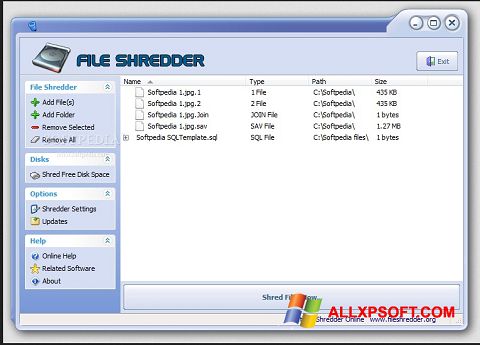 Screenshot File Shredder para Windows XP