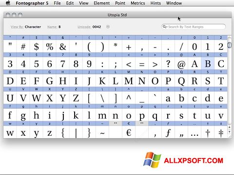 Screenshot Fontographer para Windows XP
