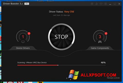 Screenshot Driver Booster para Windows XP