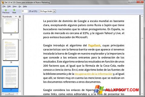 Screenshot Evince para Windows XP