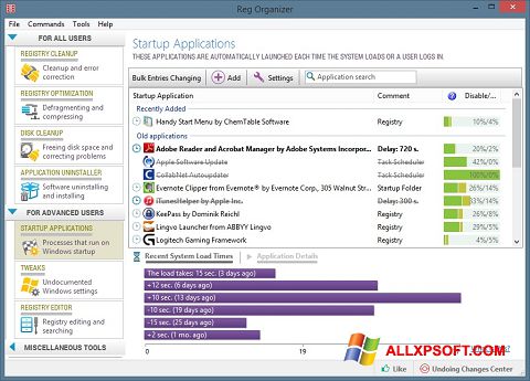 Screenshot Reg Organizer para Windows XP