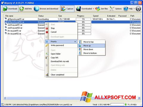 Screenshot Mipony para Windows XP