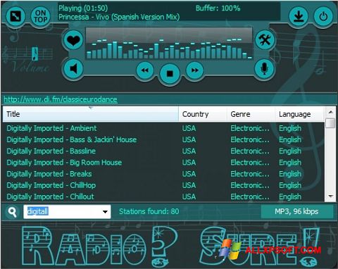 Screenshot RadioSure para Windows XP