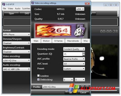 Screenshot XviD4PSP para Windows XP