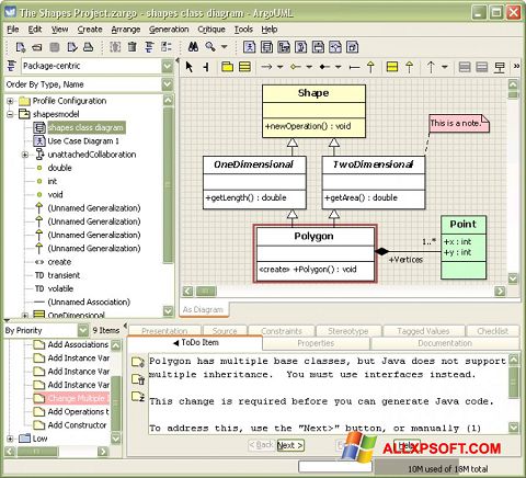 Screenshot ArgoUML para Windows XP