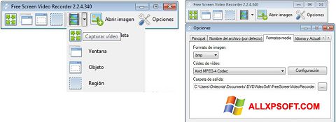 Screenshot Free Screen Video Recorder para Windows XP
