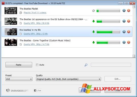 Screenshot Free YouTube Download para Windows XP