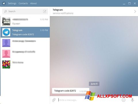 Screenshot Telegram Desktop para Windows XP