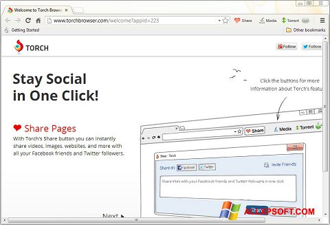 Screenshot Torch Browser para Windows XP